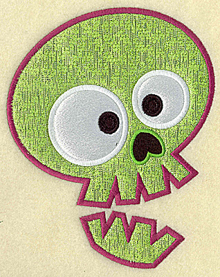 Embroidery Design: Spookie skull large double applique 6.14w X 4.91h