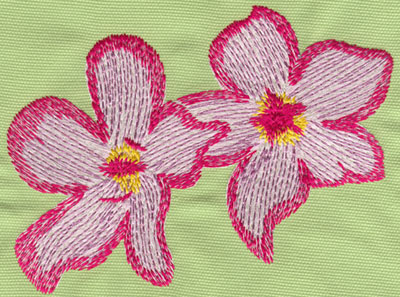 Embroidery Design: Two Heavenly Hibiscus 36.07" x 4.63"