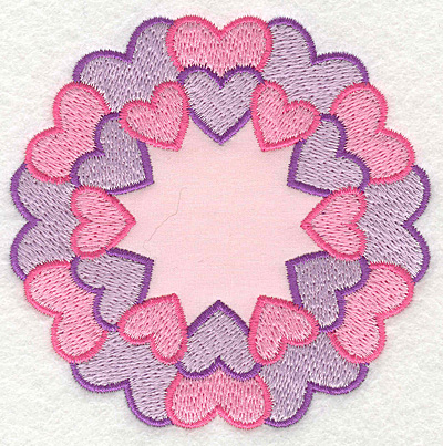 Embroidery Design: Circle of Hearts applique3.59w X 3.66h