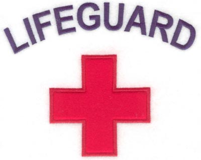 Embroidery Design: Lifeguard applique7.51w X 5.95h