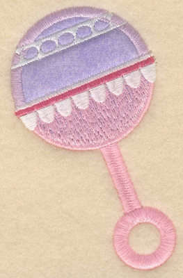 Embroidery Design: Rattle applique round2.64"w X 3.91"h