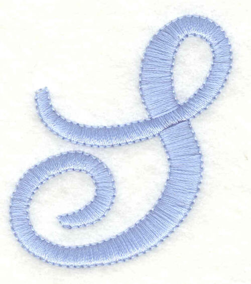 Embroidery Design: S upper case 1.93w X 2.03h