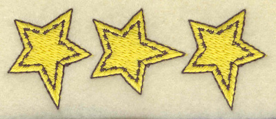 Embroidery Design: Star trio 3.44w X 1.34h