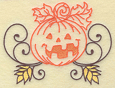 Embroidery Design: Jack-o-lantern design large 4.93w X 3.87h