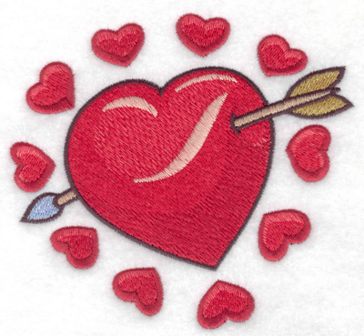 Embroidery Design: Valentine hearts large 4.95w X 4.58h