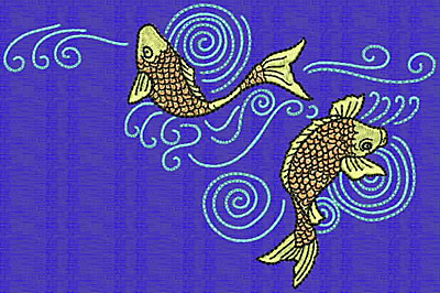 Embroidery Design: Koi H 4.03w X 6.10h