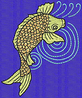 Embroidery Design: Koi L 4.17w X 3.44h