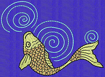 Embroidery Design: Koi M 3.40w X 4.66h