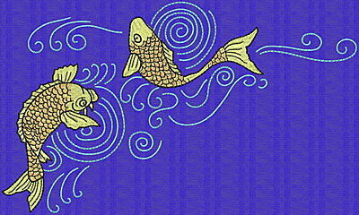 Embroidery Design: Koi O 5.88w X 10.19h