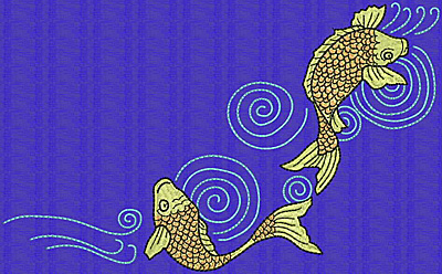 Embroidery Design: Koi P 5.81w X 9.42h