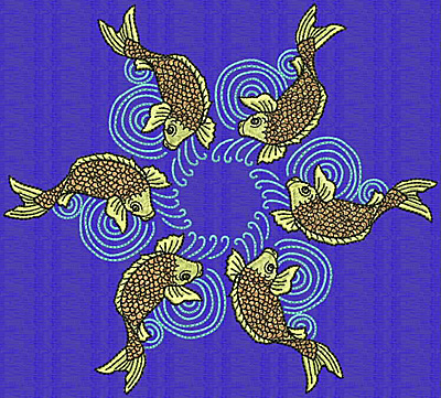 Embroidery Design: Koi AA 6.70w X 7.41h