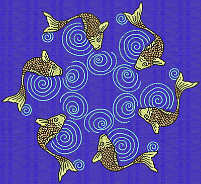 Embroidery Design: Koi BB 6.89w X 7.52h