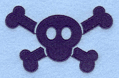 Embroidery Design: Skull and cross bones3.00w X 1.87h