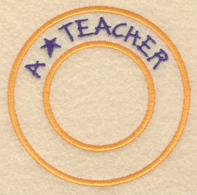 Embroidery Design: A star teacher3.80"w X 3.80"h