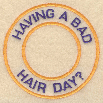 Embroidery Design: Having a bad hair day3.80"w X 3.80"h