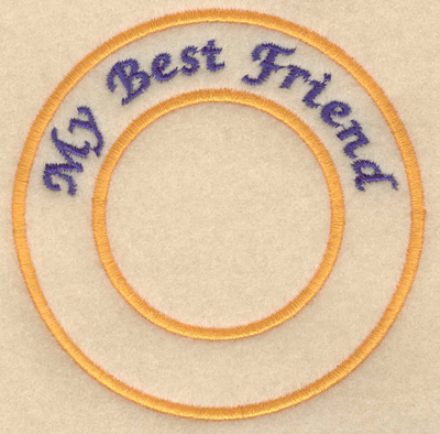 Embroidery Design: My best friend3.80"w X 3.80"h