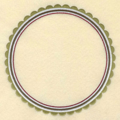 Embroidery Design: Scallop Border Round6.99w X 6.99h