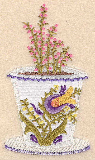 Embroidery Design: Flower pot A applique 2.85"w X 5.00"h