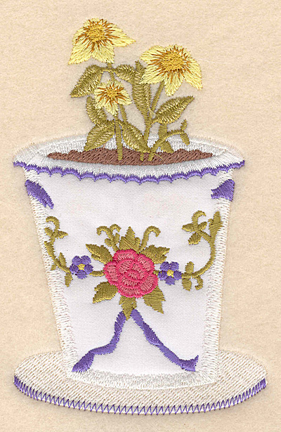 Embroidery Design: Flower pot B applique 3.19"w X 5.00"h