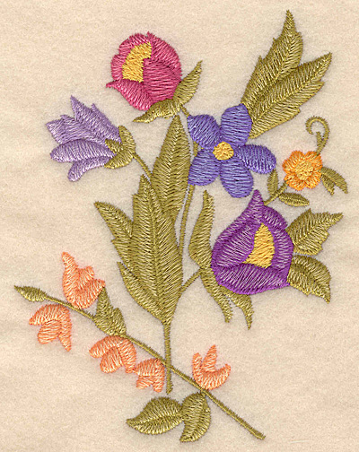 Embroidery Design: Floral bouquet large 3.82"w X 5.00"h