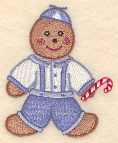 Embroidery Design: Gingerbread boy large 3.40"w X 4.21"h