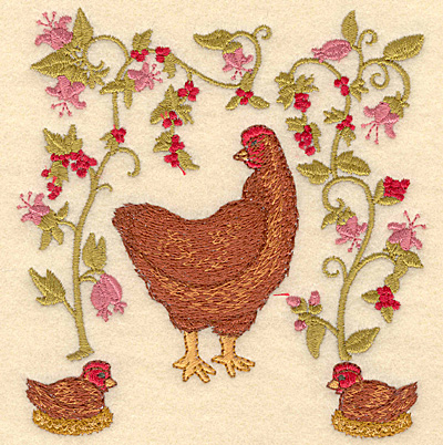 Embroidery Design: C Three French hens4.80w X 5.00h