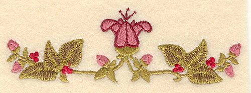 Embroidery Design: Flower buds and berries5.00w X 1.62h