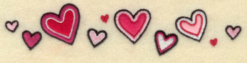 Embroidery Design: Heart border appliques7.04w X 1.57h