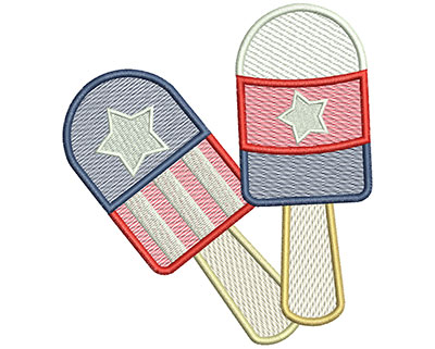 Embroidery Design: 4th of July Popsicles Mylar 5.03w X 5.56h