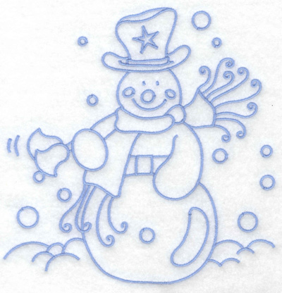 Embroidery Design: Snowman ringing bells large 6.31w X 6.45h