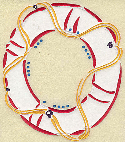 Embroidery Design: Lifebuoy applique 8.81w X 7.68h