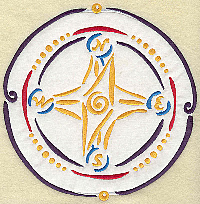 Embroidery Design: Compass applique 7.57w X 7.72h