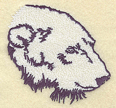 Embroidery Design: Polar bear head side view large 4.13w X 3.92h