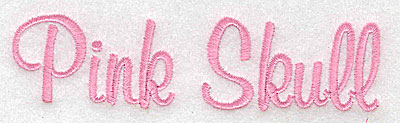 Embroidery Design: Pink Skull script large 4.94w X 1.26h