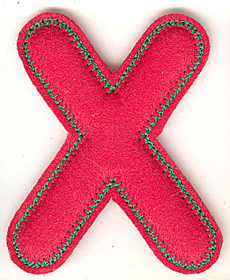 Embroidery Design: Puffy felt alphabet X small 3.01w X 3.61h