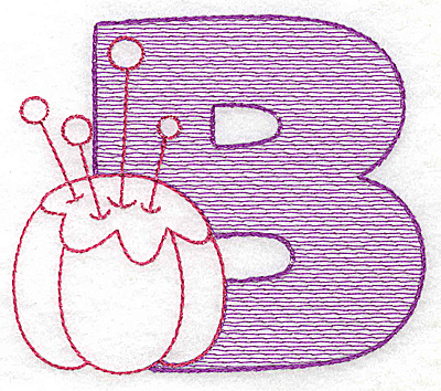 Embroidery Design: B large 4.18w X 4.81h