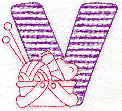 Embroidery Design: V medium 3.43w X 3.68h