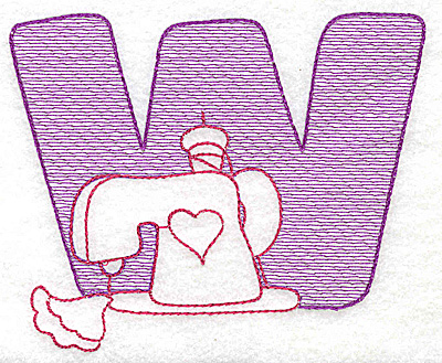 Embroidery Design: W medium 3.87w X 4.68h