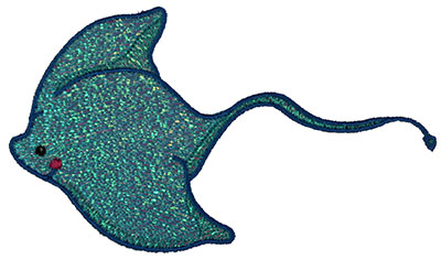 Embroidery Design: Mylar Stingray 4.98w X 2.88h