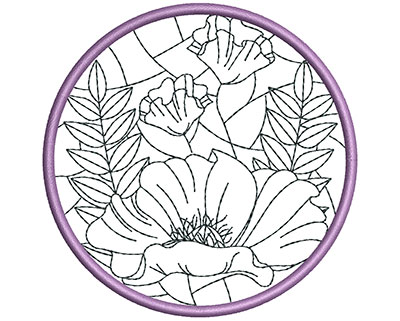 Embroidery Design: Stain Glass Sun Catcher 1 3.98w X 3.98h