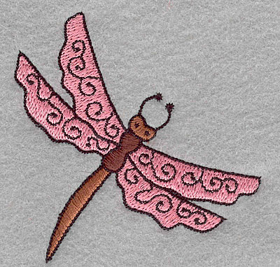 Embroidery Design: Dragonfly decorative  3.00"h x 2.94"w