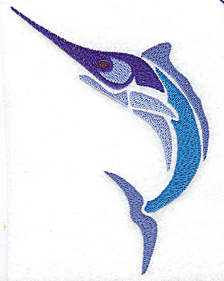 Embroidery Design: Swordfish large 3.46w X 4.95h