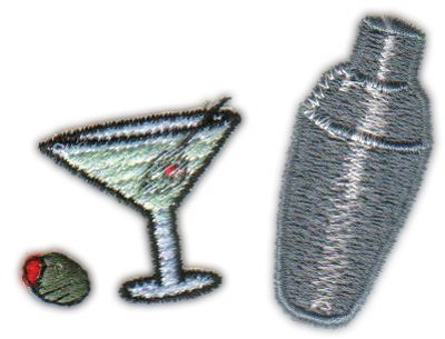 Embroidery Design: Martini Trio2.50" x 1.85"