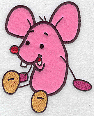 Embroidery Design: Mouse applique 6.17w X 4.95h