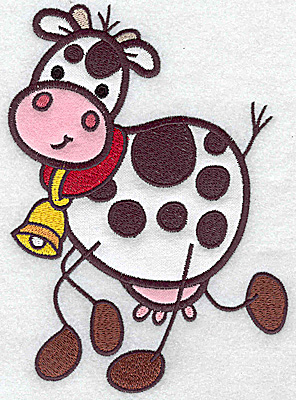 Embroidery Design: Cow double applique 6.91wX 4.92h