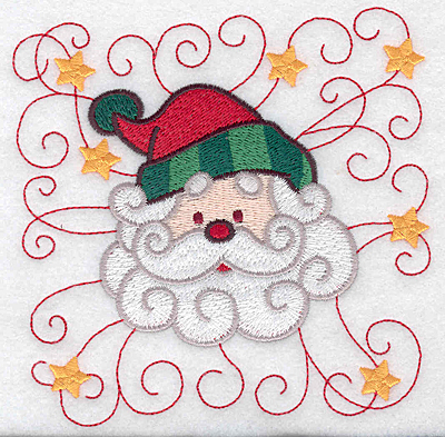 Embroidery Design: Santa head B large 4.94w X 4.94h