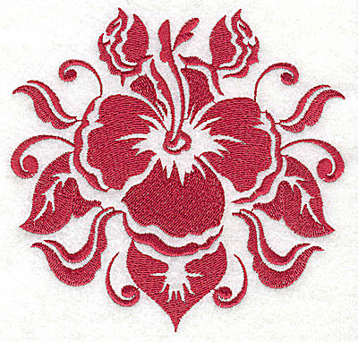 Embroidery Design: Stencil Flower K Hibiscus large 4.97w X 4.79h