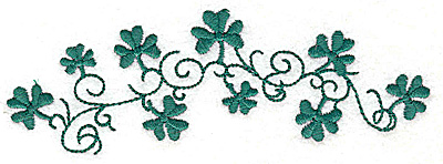 Embroidery Design: Shamrock and swirls large 4.98w X 1.72h