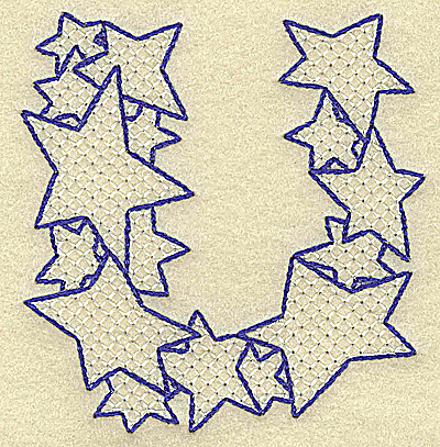 Embroidery Design: U large 3.35w X 3.51h