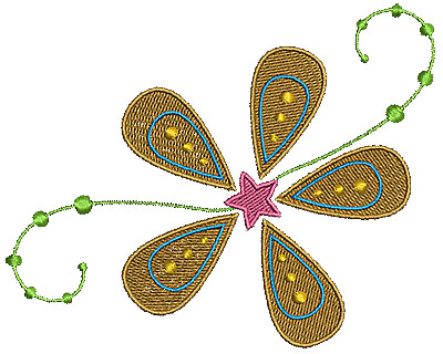 Embroidery Design: Summer flower 5 5.00w X 4.01h